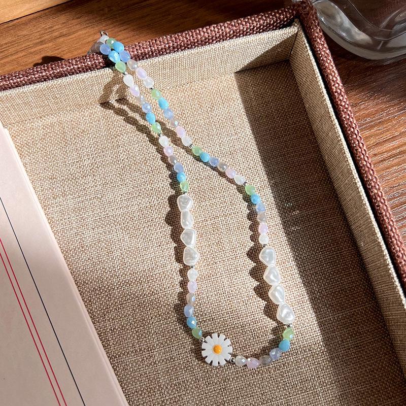 Sweet Dopamine Beaded Necklace: Trendy Heart, Flower & Bow Choker