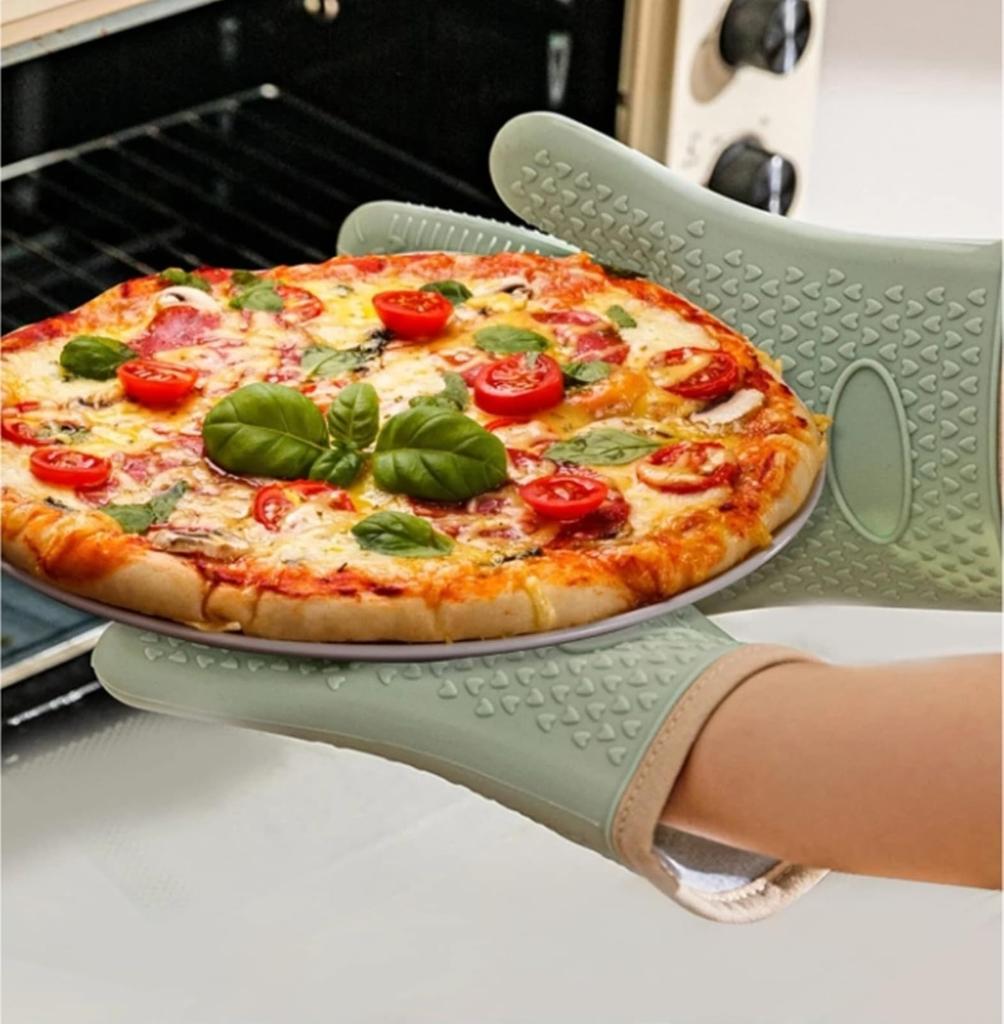 Oven Silicone Set of Silicone Up To Perfect for Microwave Baking Hot Pot Home and BBQs Heat-Resistant Mitts, Mitts, 2, Five-Finger Mitts, Waterproof,