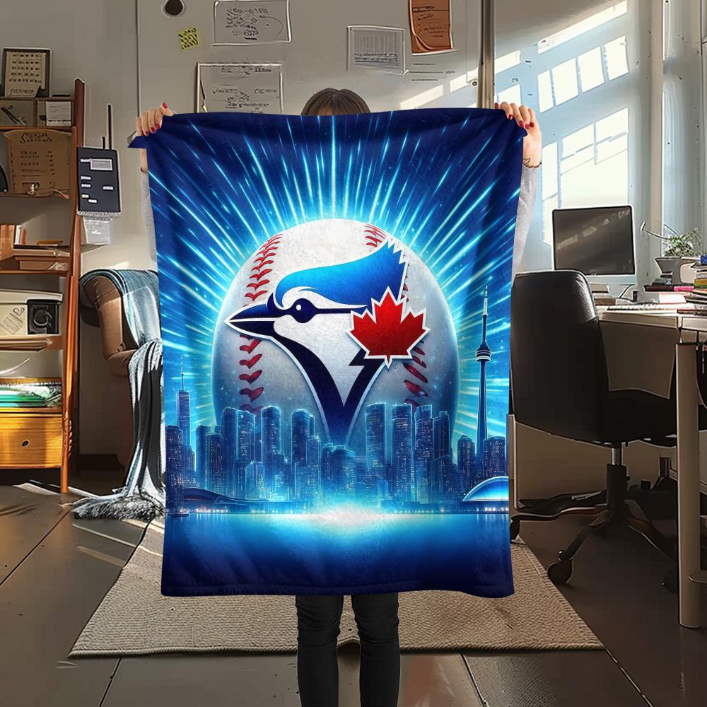 Toronto Blue Jays Flannel Blanket, High quality Comfortable for All Seasons, Home Decor, Warmth and Comfort