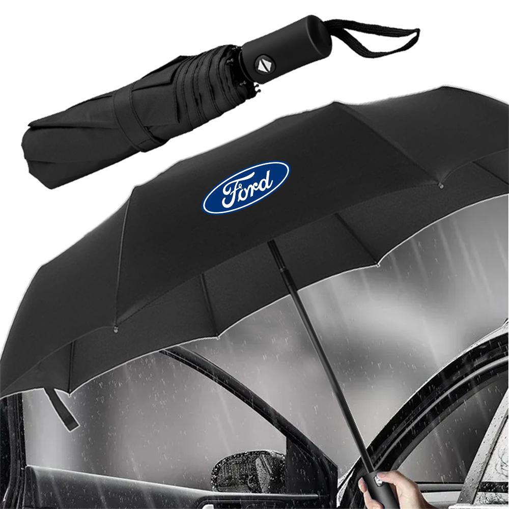 CMOC6 12 Bone Automatic Folding Umbrella Sun And Rain Protection For Ford Escape mk7 Edge Mondeo Taurus Fusion Mustang Focus ST Racing