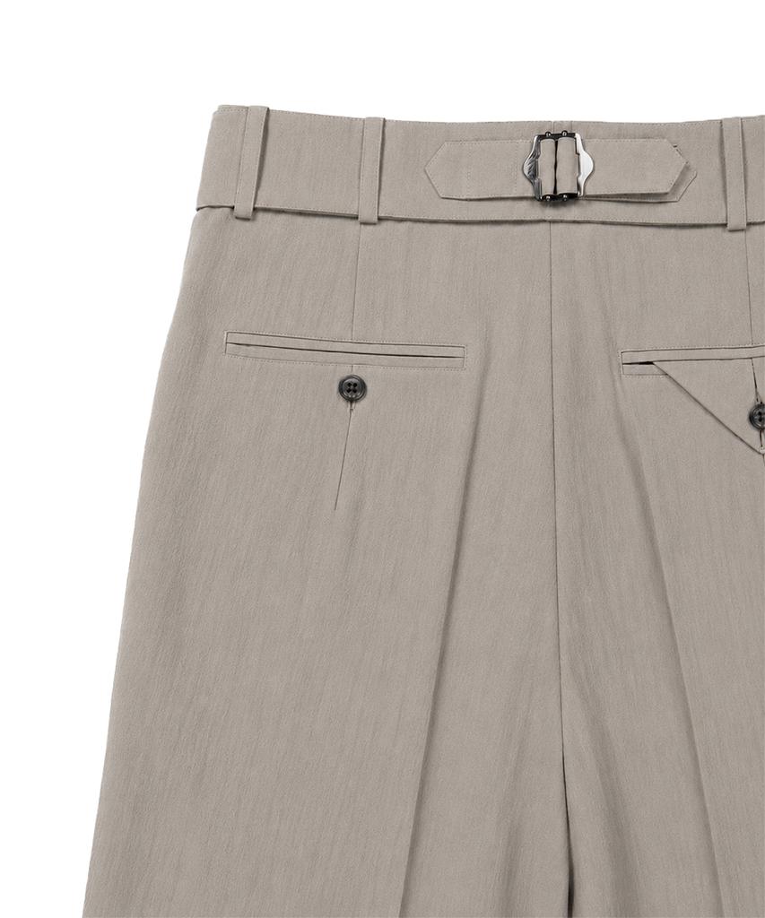 Sinkia Buckle Strap Wide Trousers Warm Grey