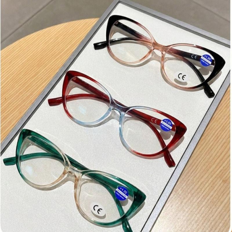 Women's INS Style Cat-Eye Presbyopia Glasses High-Definition Blue Light Blocking Glasses with Plus Diopters Diopter 0 To +4.0