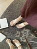 Sheepskin version~ Genuine leather casual sleeve toe flip-flops women's summer wear metal buckle flat bottom pinch slippers beach sandals