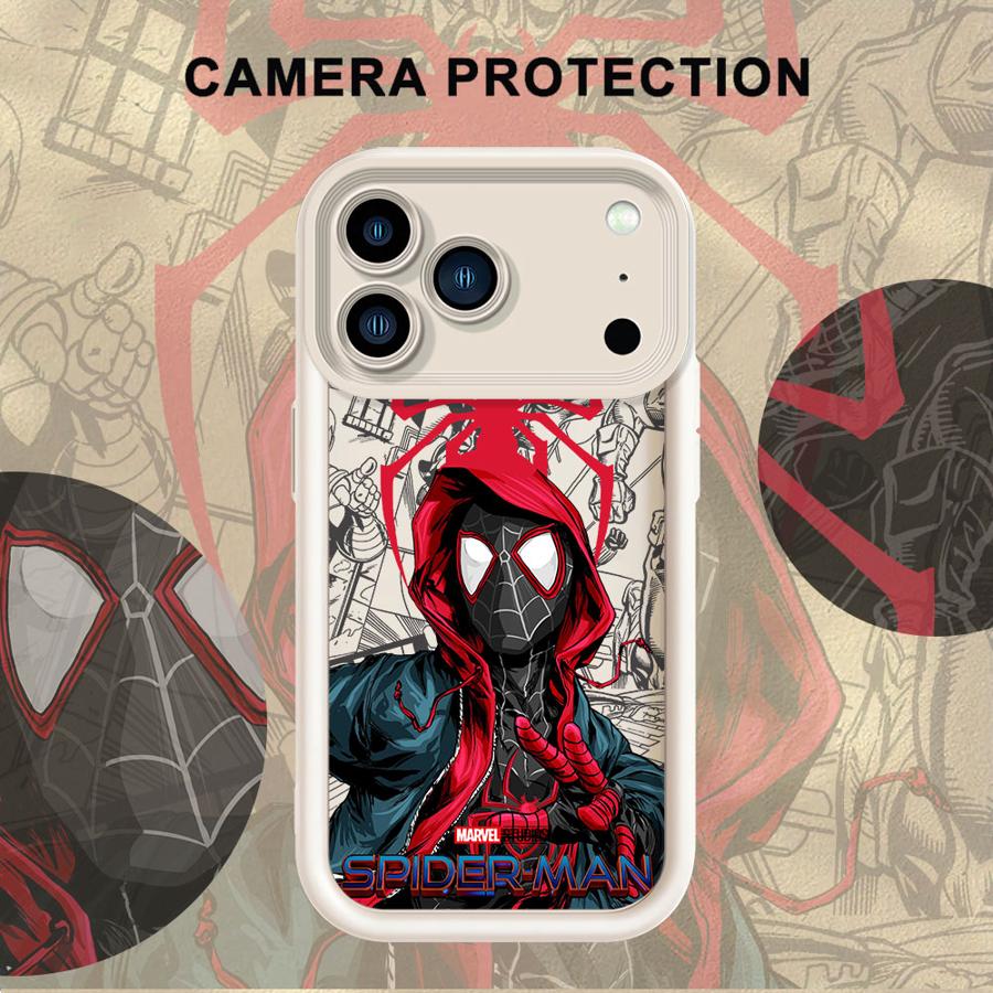 Soft Shell Phone Case for iPhone 15 16 14 Plus XR XS Max 13 12 11 Pro Max 17 Air 16e Marvel Cute Spider Men