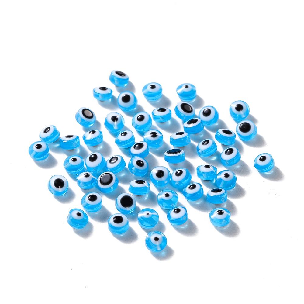 

50 шт./лот 6 мм овальні намистини Evil Eye Remol Spacer Beads Ювелірні вироби для DIY намисто сережки браслети ювелірні вироби
