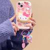 Cartoon Hello Kitty Bracket Pendant Case For OPPO Reno 15F 15 Pro 5G 14F 13F 12F 11F 14 13 12 11 Pro A6X A6 A5 Pro A60 5G Casing