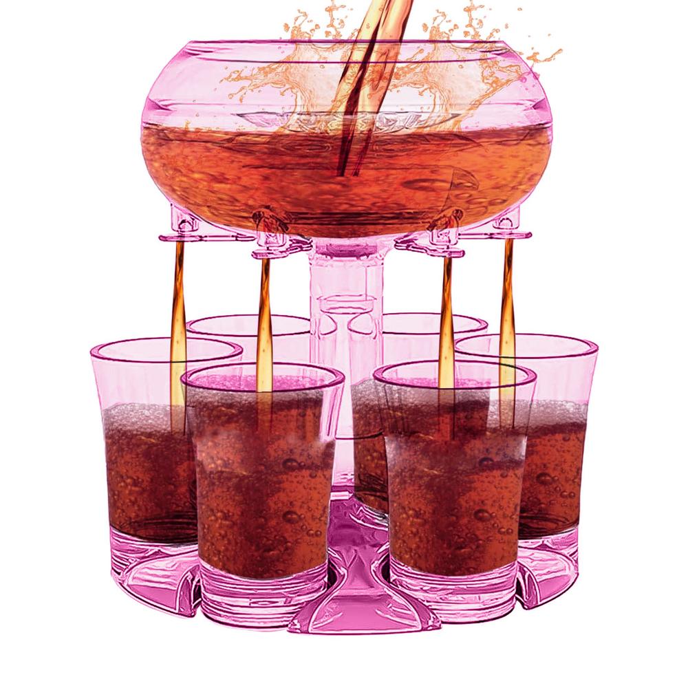 Acrylic Shot Glasses Dispenser Acrylic Party Pourer Holder Six Glasses Dispenser Drink Tool For Wine Beer Whiskey Coffee Tea