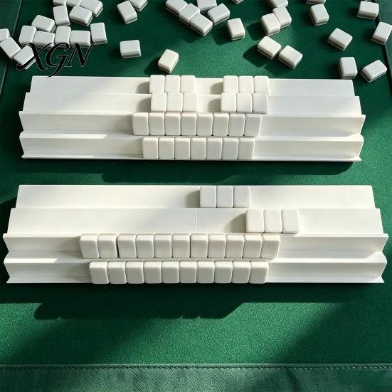 Portable Mahjong Game Accessories 1/2/4Pcs Folding Double Rack, 2 Player Tile Holder Stands for Up to 1.5 Inches Tiles, Accessory