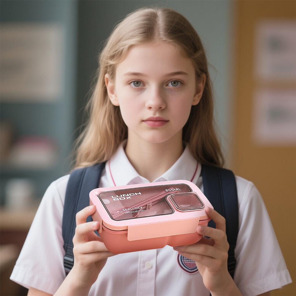 Bento Box Set, Square Lunch Box With Compartments, Leak-proof 3 Lunch Boxes For Kids And Adults