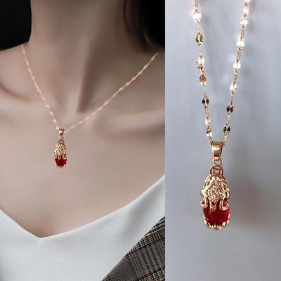 Mode mythische Tier Anhänger Halskette für Frauen Rose Gold Farbe Kette Halskette Hochzeit Schmuck Geschenk