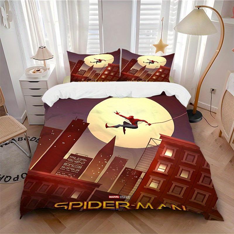 

3pcs Spider-Man Moonlight 1 Cover+2 Pillowcases, Pillow Inserts Not Included, Machine Washable, All-Season Use, Teen and Adult Rooms099 135x200cm