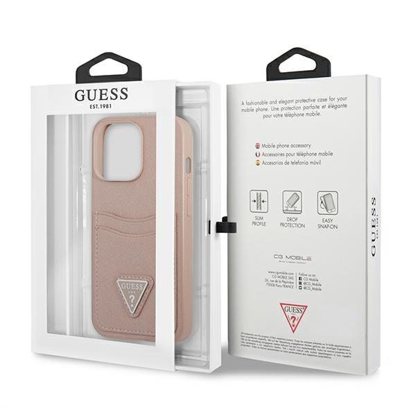 Guess Guhcp13Lpsatpp Iphone 13 Pro / 13 6,1 Różowy/Pink Hardcase Saffianotriangle Logo Cardslot