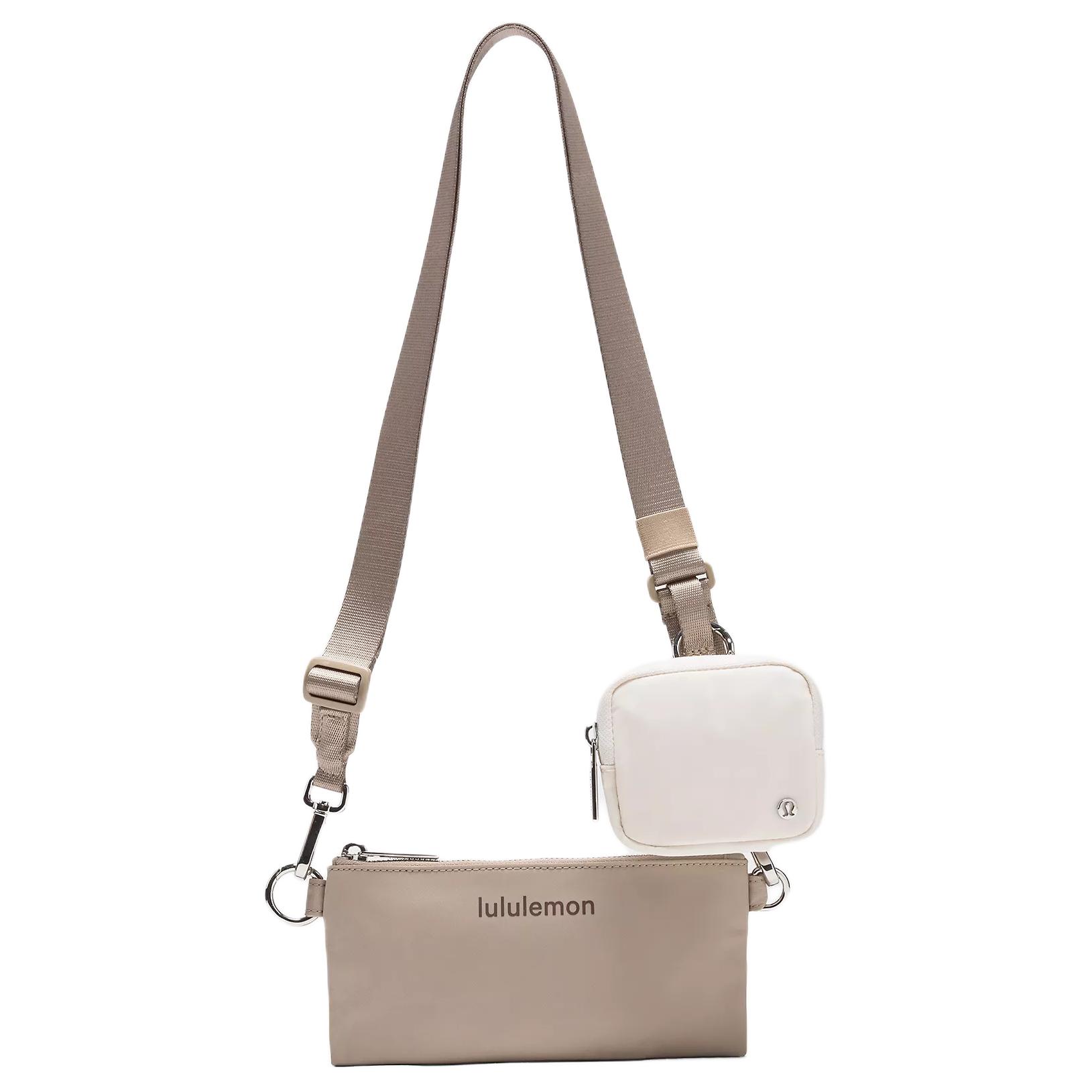 

Lululemon Logo Print Adjustable Detachable Nylon Shoulder Crossbody Bag Unisex bags Khaki LU9C16S-069477 Khaki