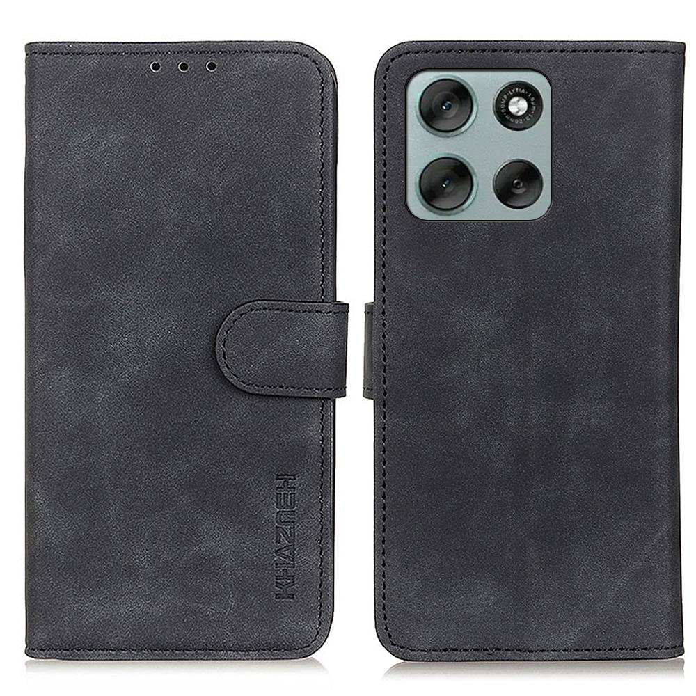 KHAZNEH For Motorola Moto G56 5G Case PU Leather Retro Texture Phone Cover