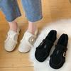 One pedal Doudou shoes women's autumn and winter new Mao Mao shoes super soft non-slip outer wear warm versatile flat-bottomed snow cotton shoes