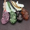 Unisex Chinese Pixiu Pendant Necklace  Charm Jewelry Carved Blessing Bead Necklace Men Women Lucky Jewelry