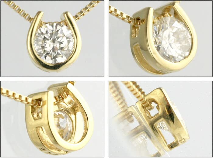 DIAMOND WORLD Jewelry K18 Diamond Pendant Necklace Color SI2 Grade Good Cut GGSJ Sorting of Women's 0.20ct D-G (Certificate Authenticity)