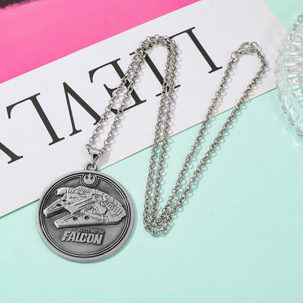 European and American Star Wars Series Millennium Falcon Spaceship Pendant Necklace Jewelry 60CM