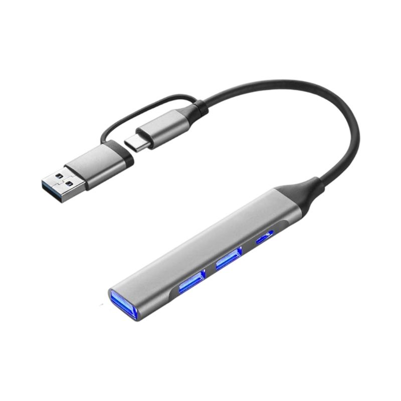 

USB3.0 Hubs With 7/4 Port USB A/C Adapters Fast Charging Metal Housing Plugs Play for Laptop Computer