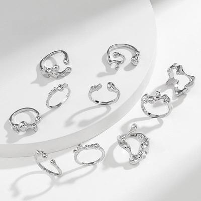 Kenjie INS Irregular Alloy Personality Ring for Women - European and American Open Design, Autumn/Winter Collection.