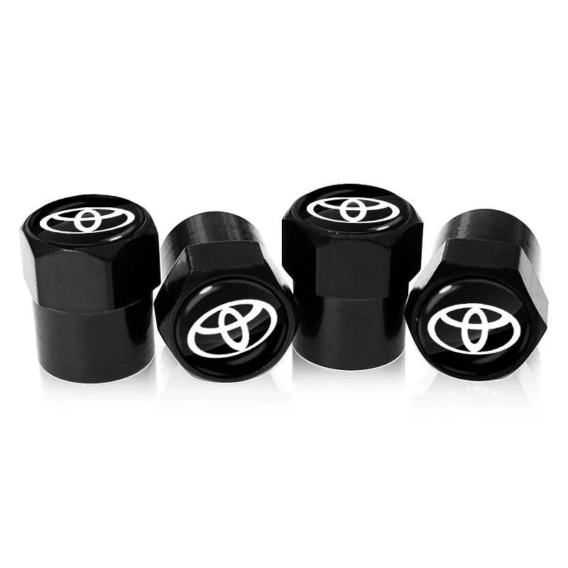 4Pcs Car Valve Stem Caps Cover Waterproof Car Accessories Goods For Toyota Yaris Hilux Corolla Prius Avensis Emblem Auris Rav4