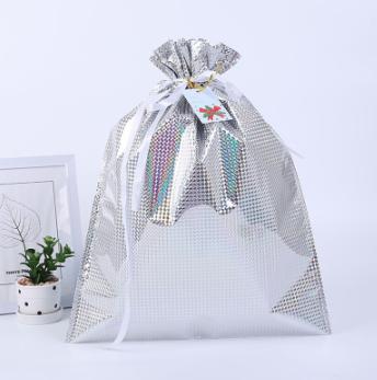 20pcs Christmas Children's Creative Gift Bundle Pocket Aluminum Foil Drawstring Candy Bag for Shopping Malls and Supermarkets