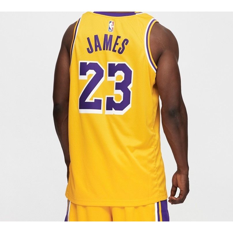 Nike LeBron James Icon Swingman Jersey Yellow Men Streetwear AA7099-741