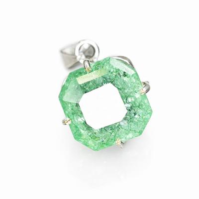 Natural Green Emerald Pendant Square 925 Sterling Silver 49 Ct for Her Gemstone Jewelry Gift