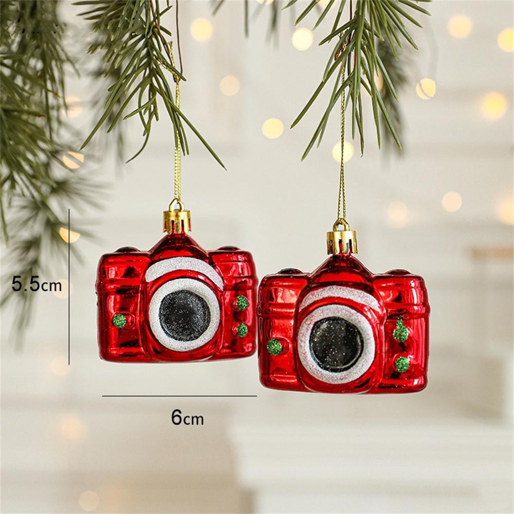 2 ks Vánoční ozdoby Vánoční koule Cukroví Přívěsek na vánoční stromek Červené a bílé dekorace Nový rok Domácí dekorace