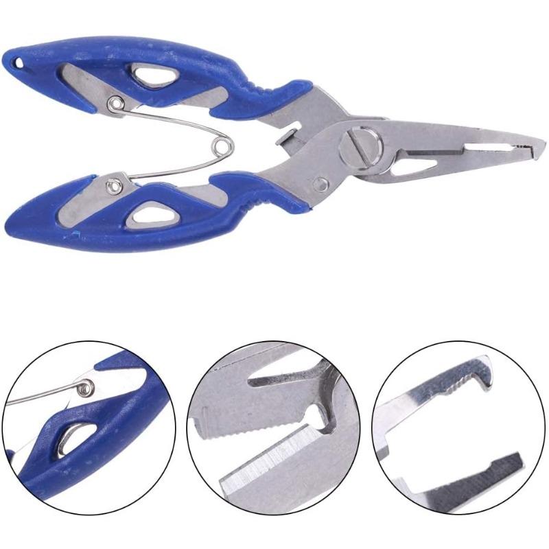 Multi-Function Fishing Plier, Carbon Steel Fishing Line Cutter Fishing Hook Remover Freshwater Saltwater Fishing Split Ring Braid Tool