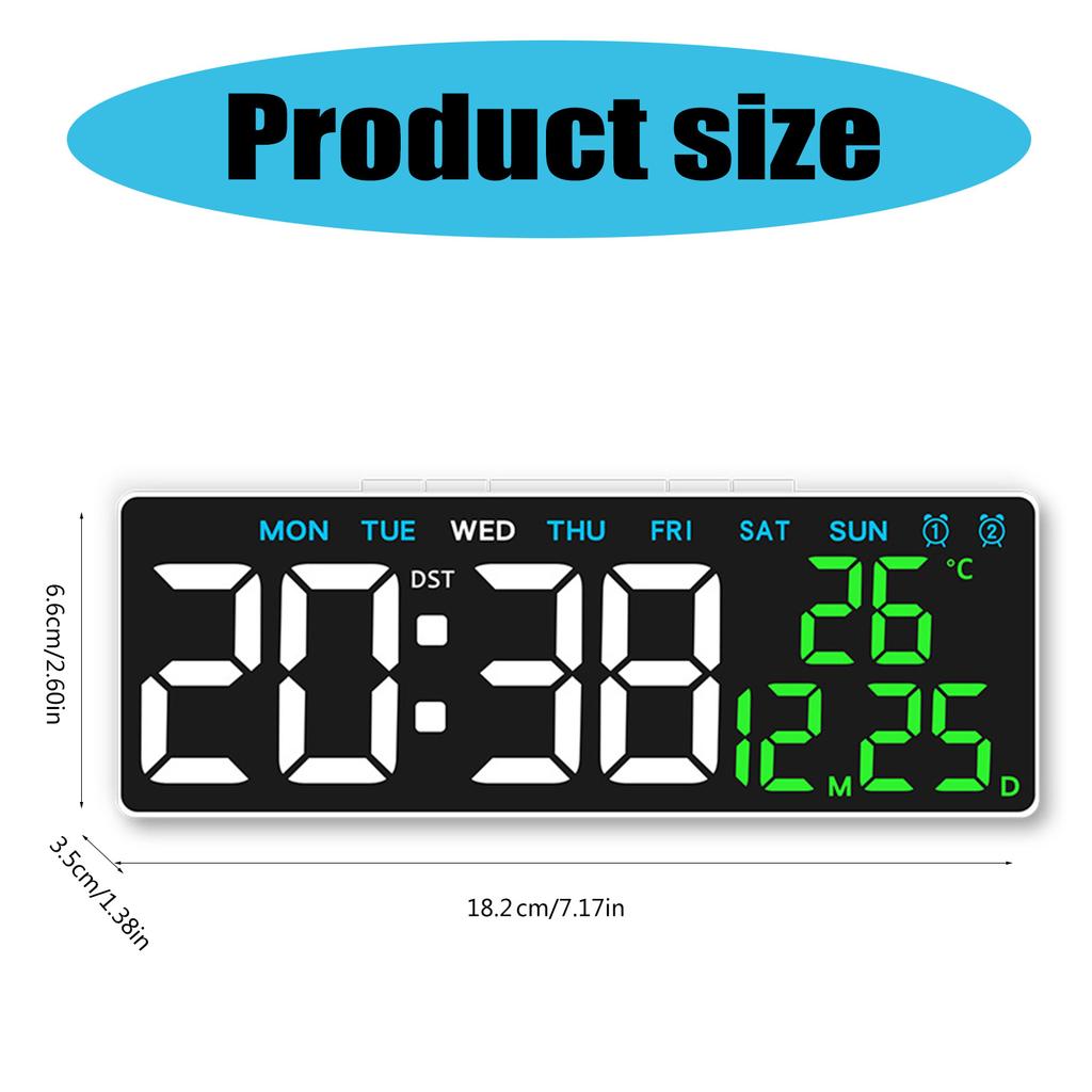 LED Display Digital Clock with Alarm Timer Date and Temperature Features for Modern Decoration