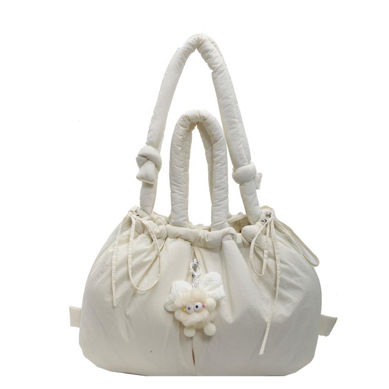 Puffer Tote Bag Lightweight Shoulder Bag Trendy Puffy Handbag Large Capacity Pillow Shopper Bag for Women Work Shopping Travel