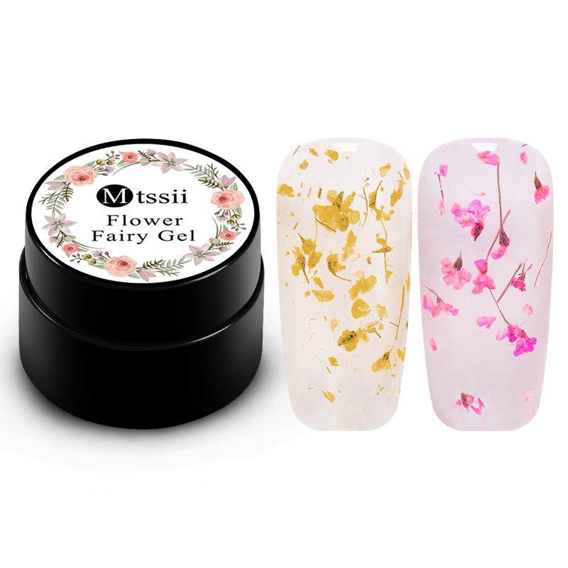 Mtssii Floral Uv Gel Varnish Lucky Gel Paint Dried Flowers 3D DIY Desgin Natural Fairy Nail Polish