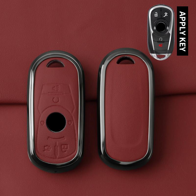 Metal Leather Car Key Case Cover For Buick Encore Envision Excelle Lacrosse Regal Verano Gx Gl6 Protected Shell Fob Accessories