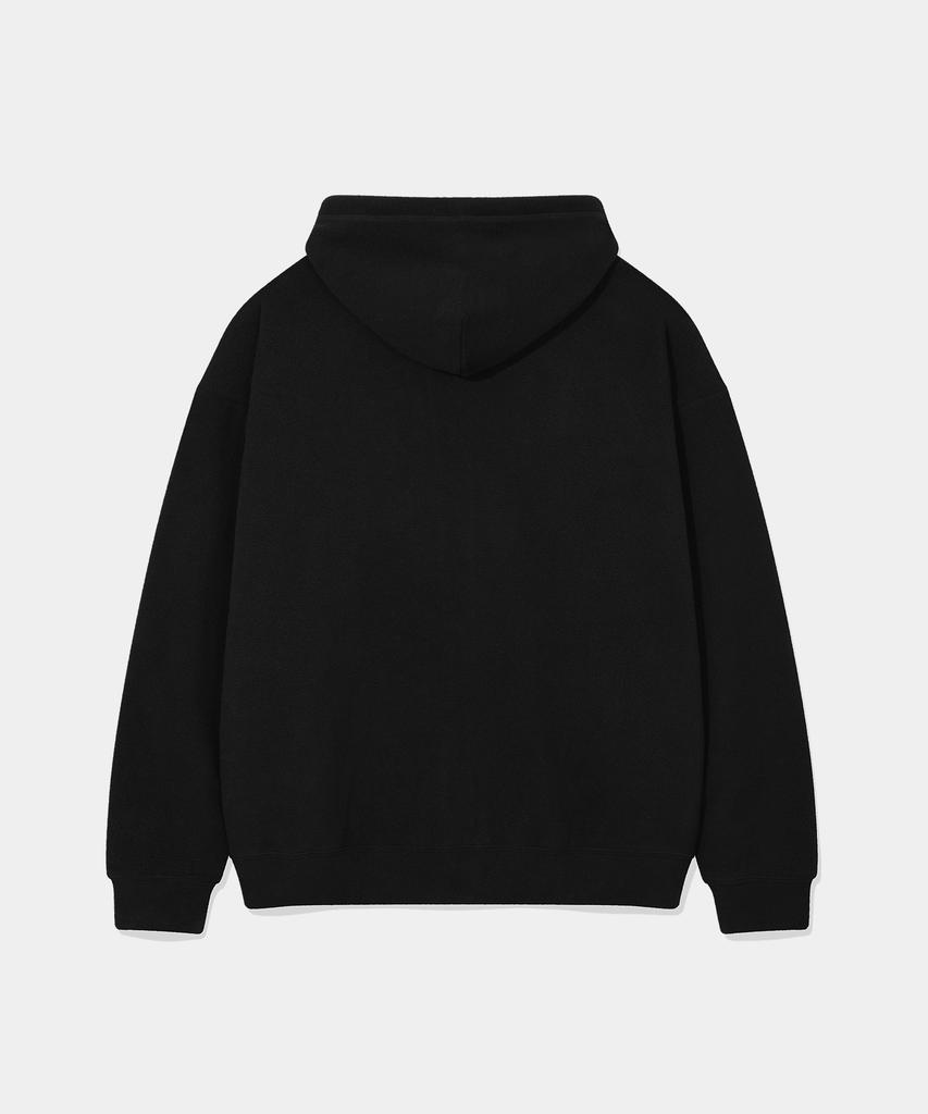 Dolphin Wave Apparel [Set] Dolphin Chain Embroidery Fleece Zip-Up Hoodie & String Pants Black