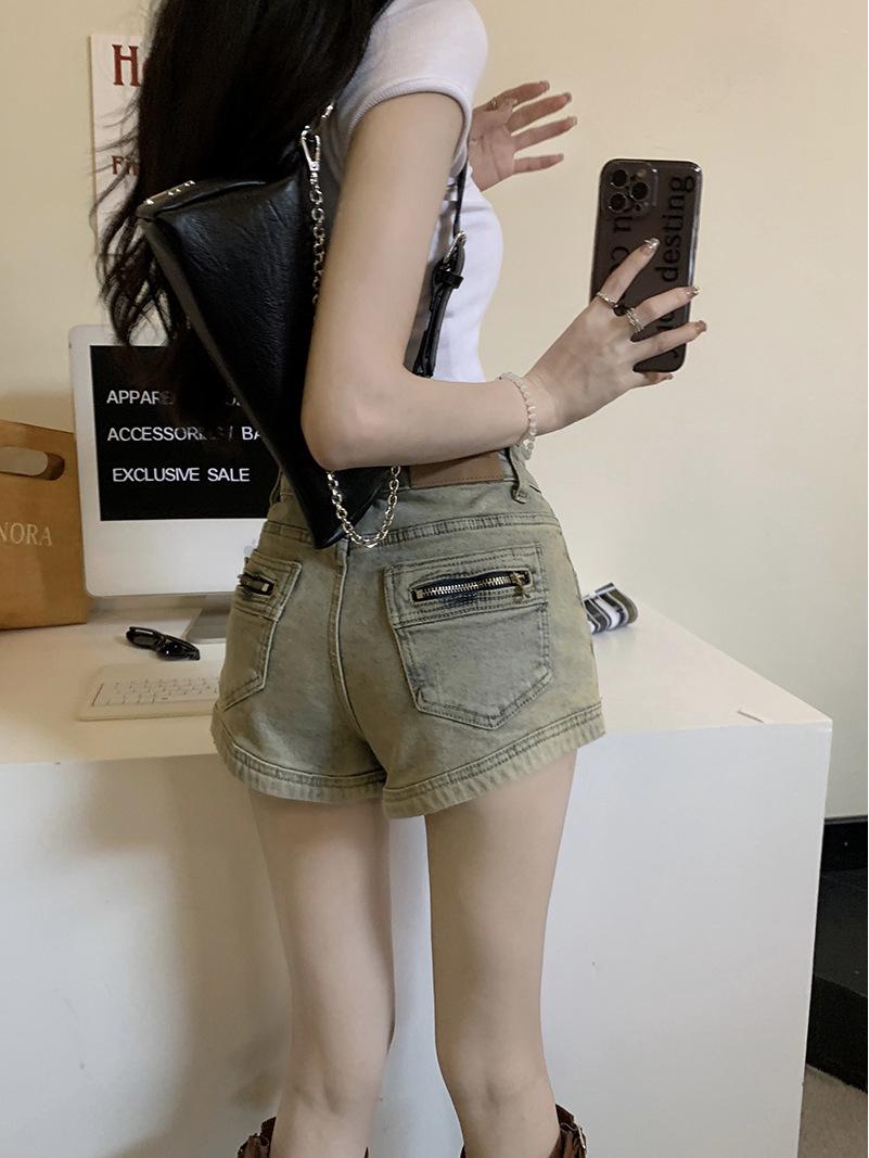 

Yellow High Waist Women s Denim Shorts - Slimming A-Line Hot Pants, Summer 2023 Style, Straight Leg, Hip-Hugging Fit. Double Extra Large