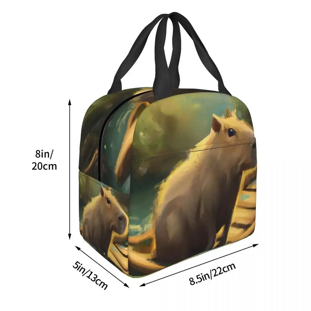 Custom Cartoon Capybara Lunch Bag Women Thermal Cooler Insulated Lunch Box for Adult Office