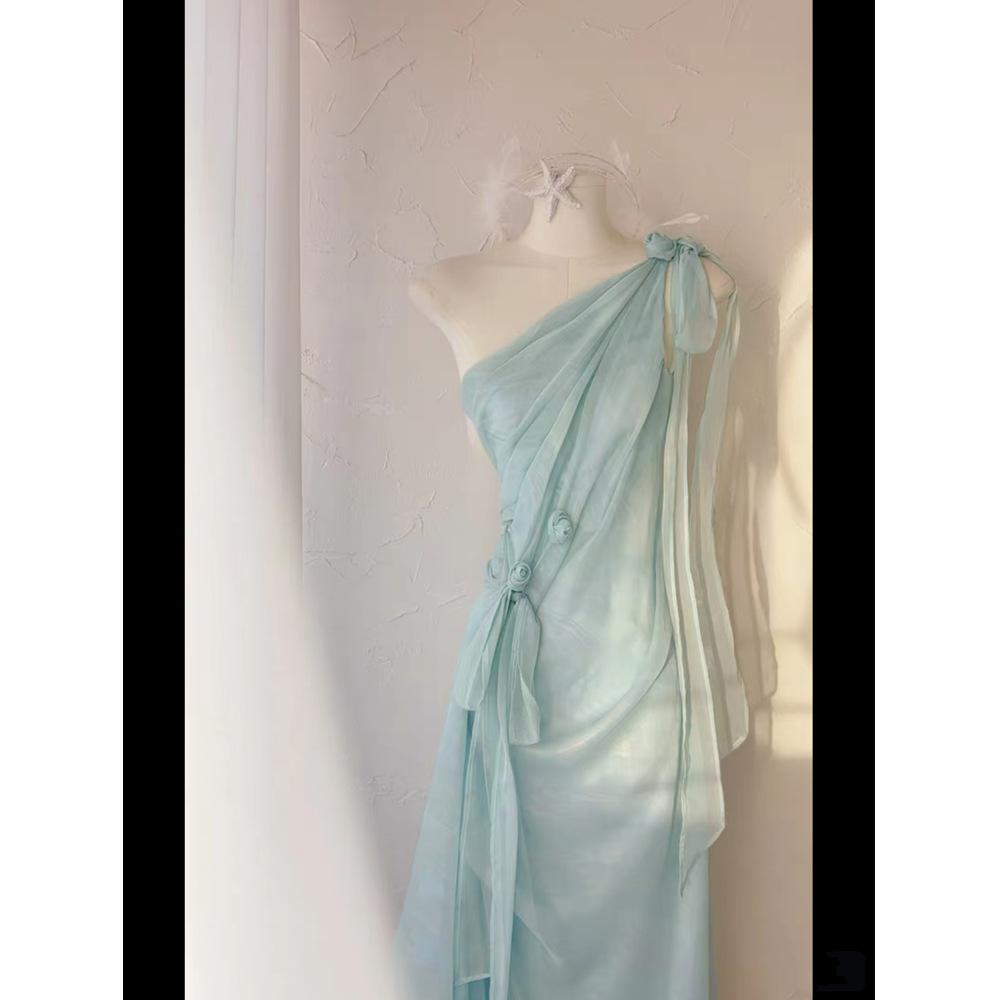 Girls' Super Fire French Casual Dress Children's Summer Beautiful Pure Waist Skirt High-end Temperament