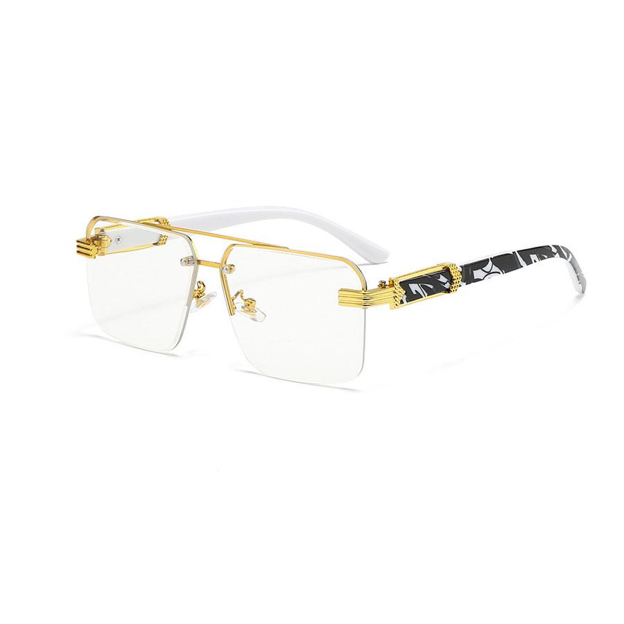 Vintage Square Sunglasses Men Fashion Double Bridge Gradient Shades Women Trendy Brand Luxury Design Sun Glasses