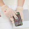 Women Winter Warm Gloves Snowman Embroidery Glove Touch Screen Mittens