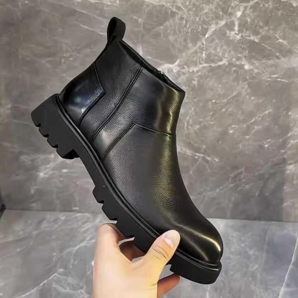 Erkek Chelsea Botları Ayak Bileği Botları Yeni Ürünler Erkek Kadife Sıcak Deri Ayakkabılar Moda Çok Yönlü İş Erkek Botları Deri