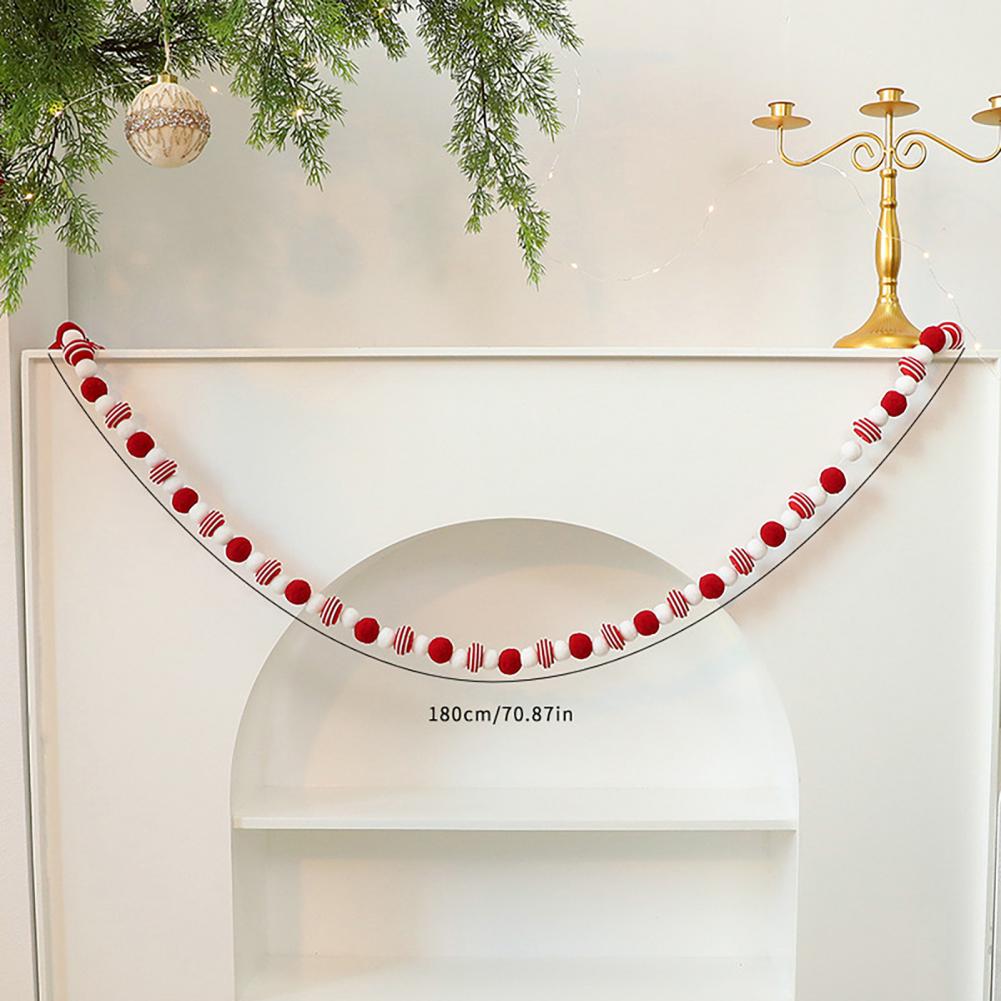 Lightweight Christmas Garland Christmas Garland Decorations Festive Christmas Velvet Bow Garland with White Ball Home Decor