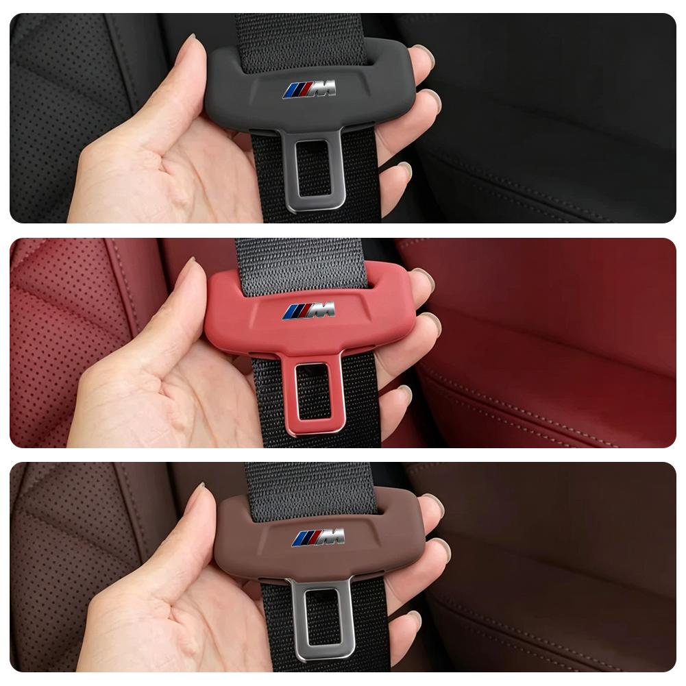 1/2Pcs Silicone Car Seat Belt Buckle Protective Cover Decorative Accessories For BMW E90 G80 M3 G30 M5 F82 F83 F20 F21 G42 F95 M
