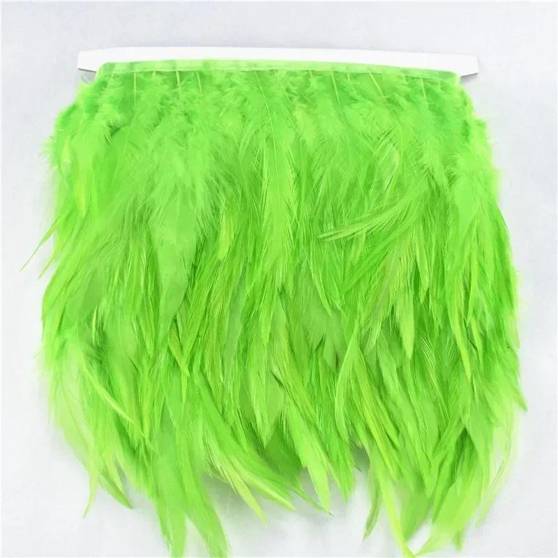 FeatherColored Pheasant Feathers On Tape Trim Fringe White Black Rooster Chicken Feather Skirt Trims Clothes Ribbon Sewing Handicrafts