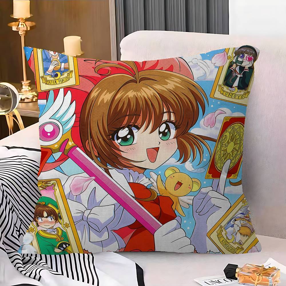 Japanese Anime C-Cardcaptor Sakura Cushion Cover Polyester Sofa Cushions Decorative Throw Pillows Home Decoration Pillowcover