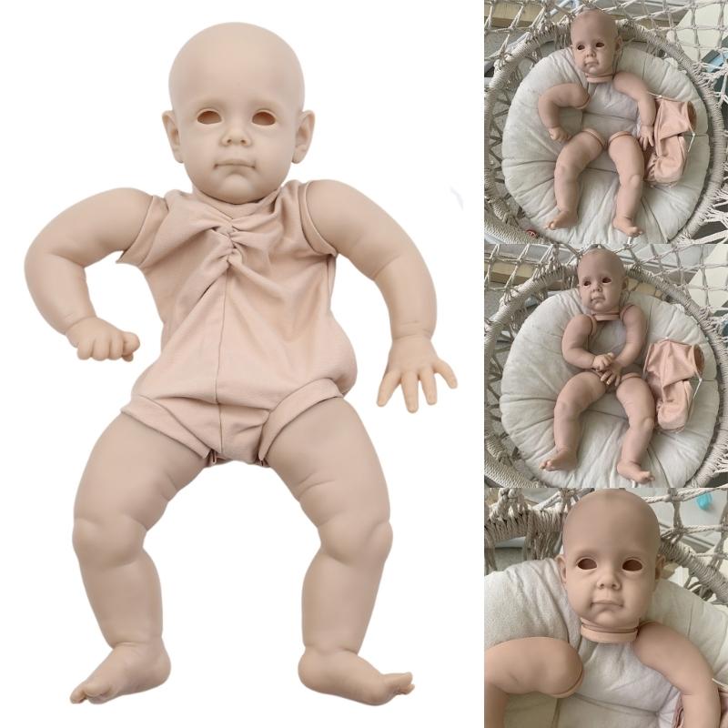 58cm/23inch Unpainted Reborn Toy Realistic Newborn Baby Interactive for Doll DIY for Doll Kit with Vinyl for Head Legs A