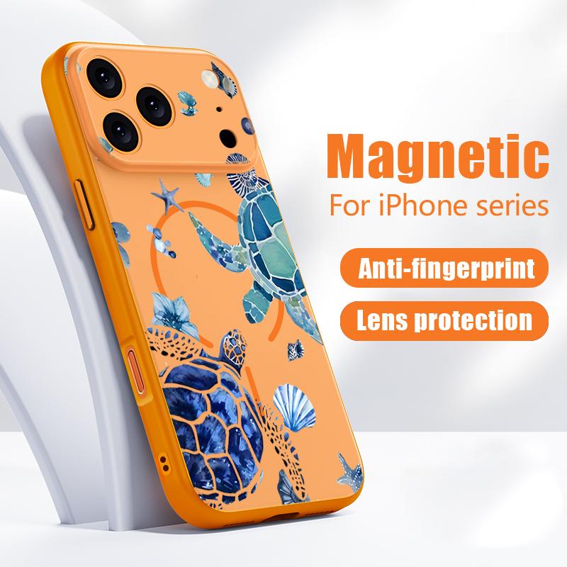 Shark Whale Pattern Case For iPhone 17 Pro Max Magnetic For Magsafe Hybrid Slim Matte Cover For iPhone 16 15 14 13 Pro Max