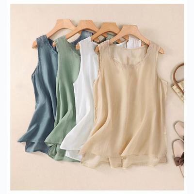 Women's Vest Fashion Casual T-shirt Tops Back Hollow Design Vest Sleeveless T-shirt Outer Wear Inner Wear Bottoming Sling