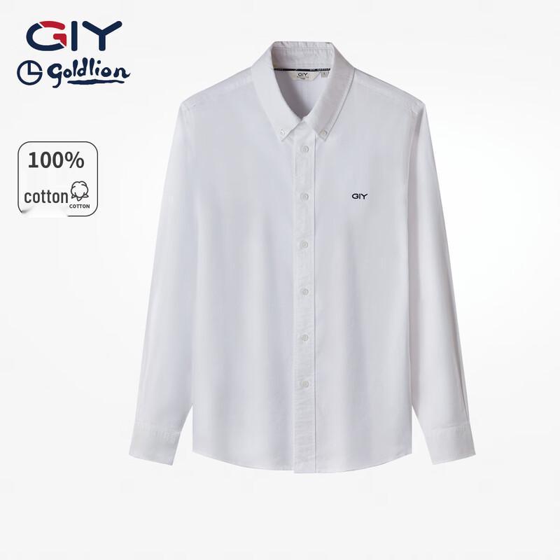 Goldlion Men's Pure Cotton Brushed Long Sleeve Shirt