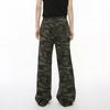 | American Cleanfit Vintage High Street Camouflage Straight Wide Leg Mopping Jeans Tide